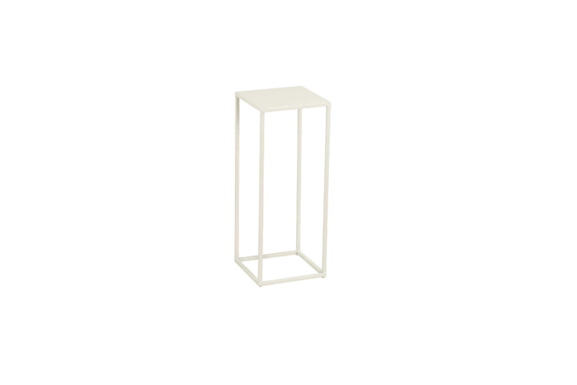 Weißer Beistelltisch Quinty mit ca. 20 cm Breite, ca. 50 cm Höhe und ca. 20 cm Tiefe im minimalistischen Design