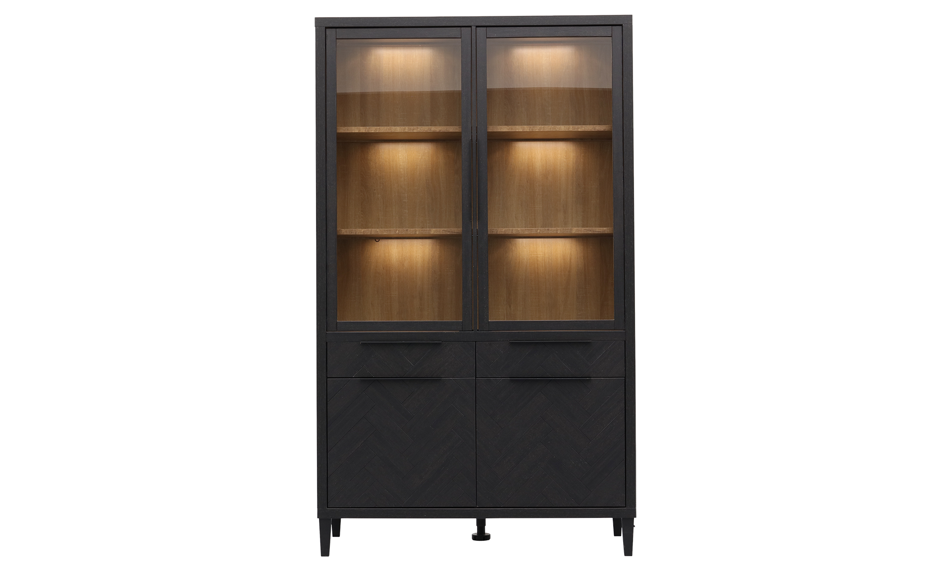 Vitrine Gaya Schwarz 125 x 212 cm