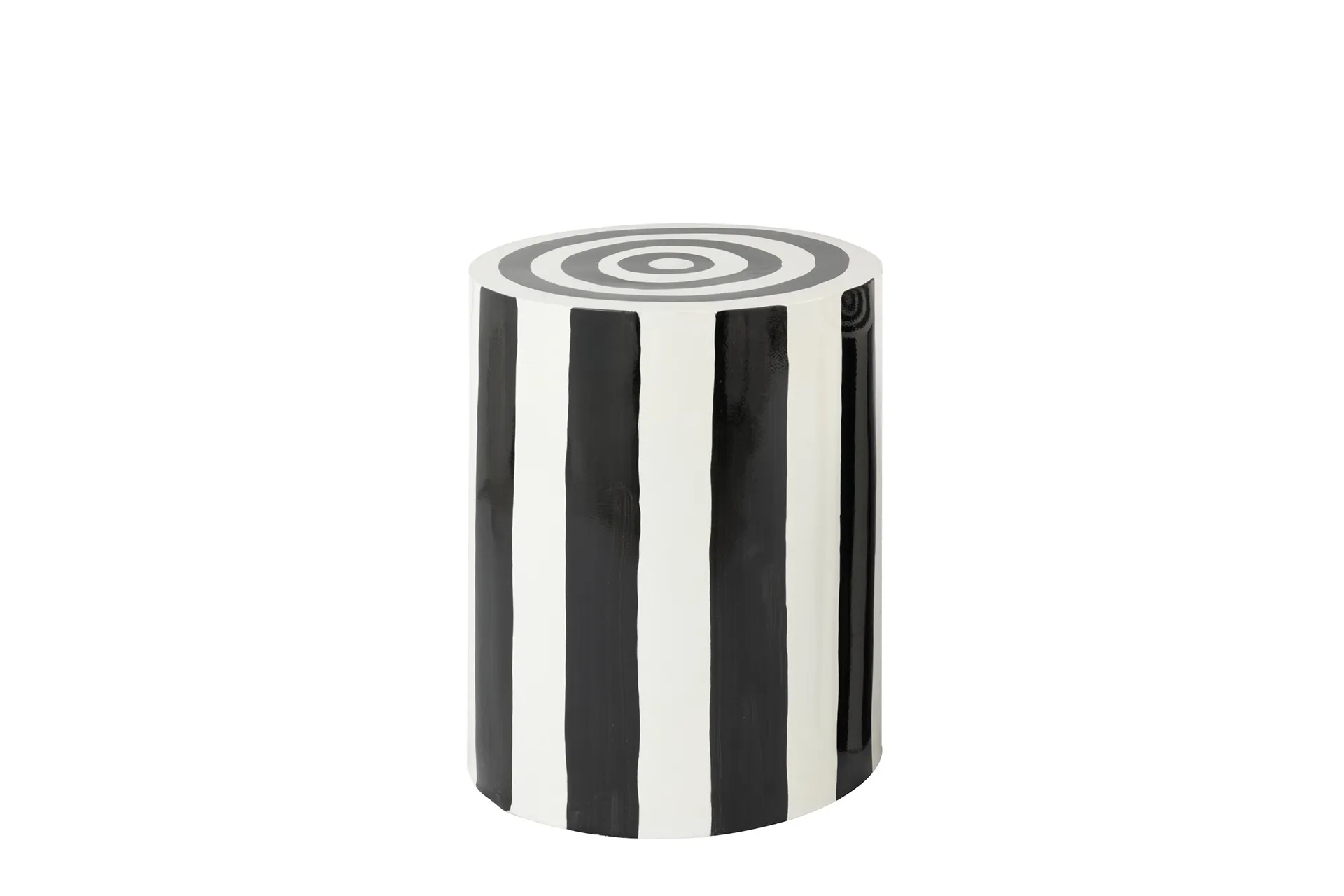 Beistelltisch Streifen schwarz, weiß 38 cm