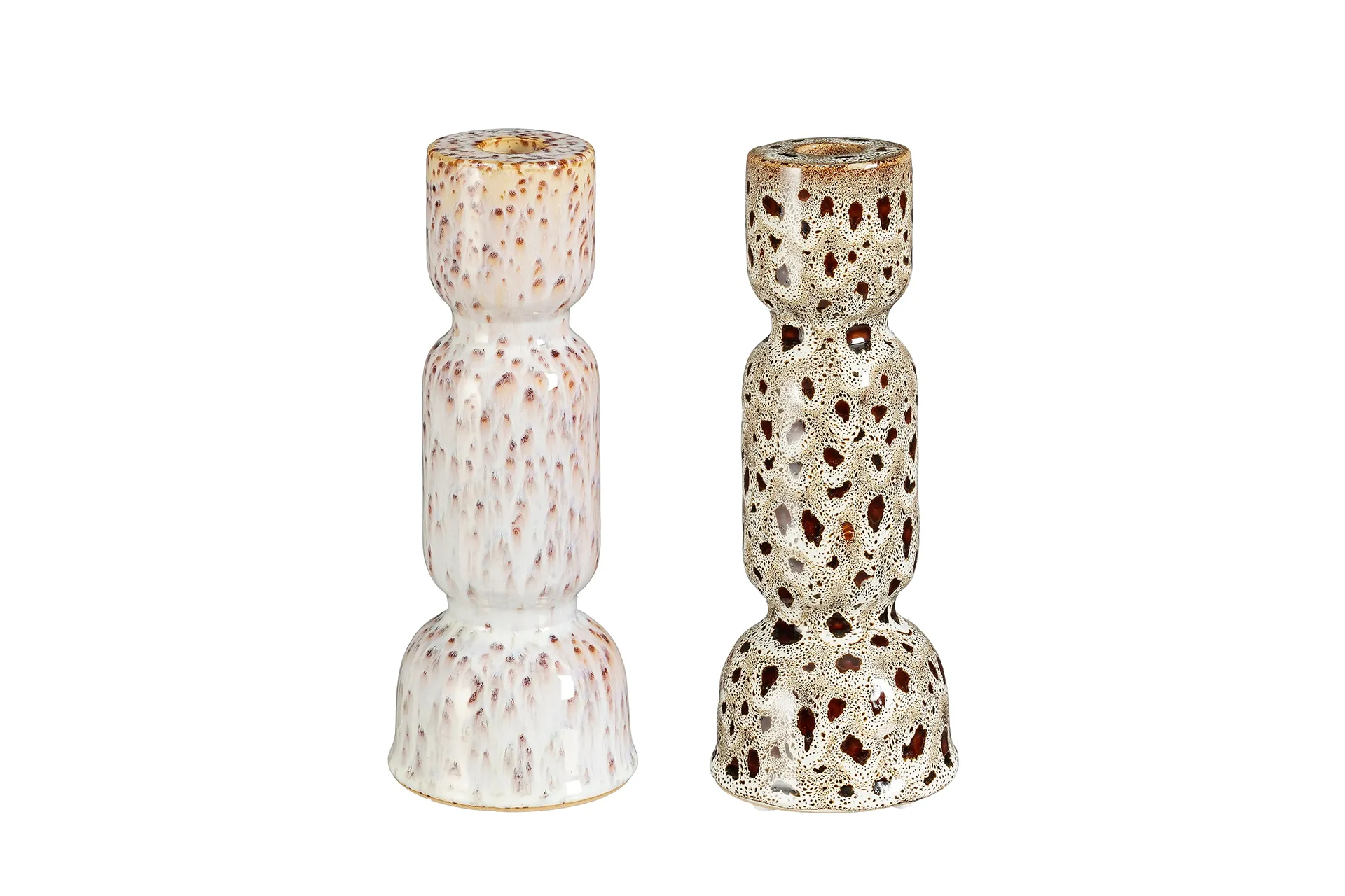 Kerzenständer Ceramic Braun, Weiß 9 x 9 cm